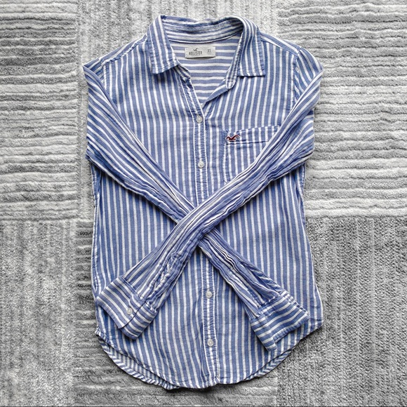 Hollister Blue Stripe Button Down - Picture 2 of 4